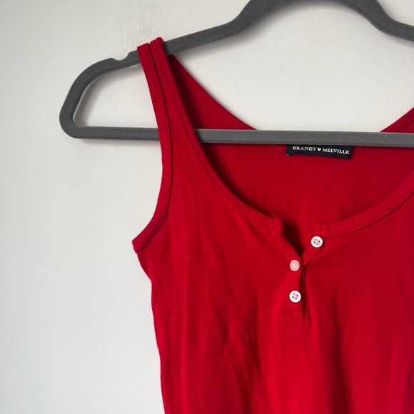 XSOLDX Brandy Melville Red Front Button Tank Top - Picture 3 of 4